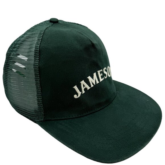 Jameson Logo Snapback Trucker Hat –Emerald Green Mesh Adjustable Cap Minimalist - Picture 2 of 12